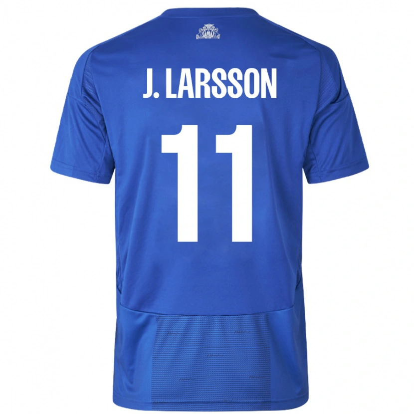Danxen Män Jordan Larsson #11 Vit Blå Bortatröja Matchtröjor 2024/25 Tröjor T-Tröja