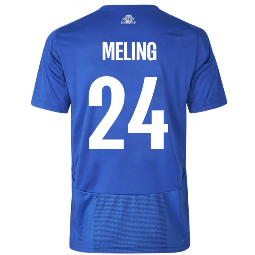 Danxen Män Birger Meling #24 Vit Blå Bortatröja Matchtröjor 2024/25 Tröjor T-Tröja