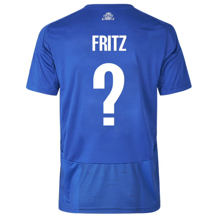 Danxen Män Gustav Fritz #0 Vit Blå Bortatröja Matchtröjor 2024/25 Tröjor T-Tröja
