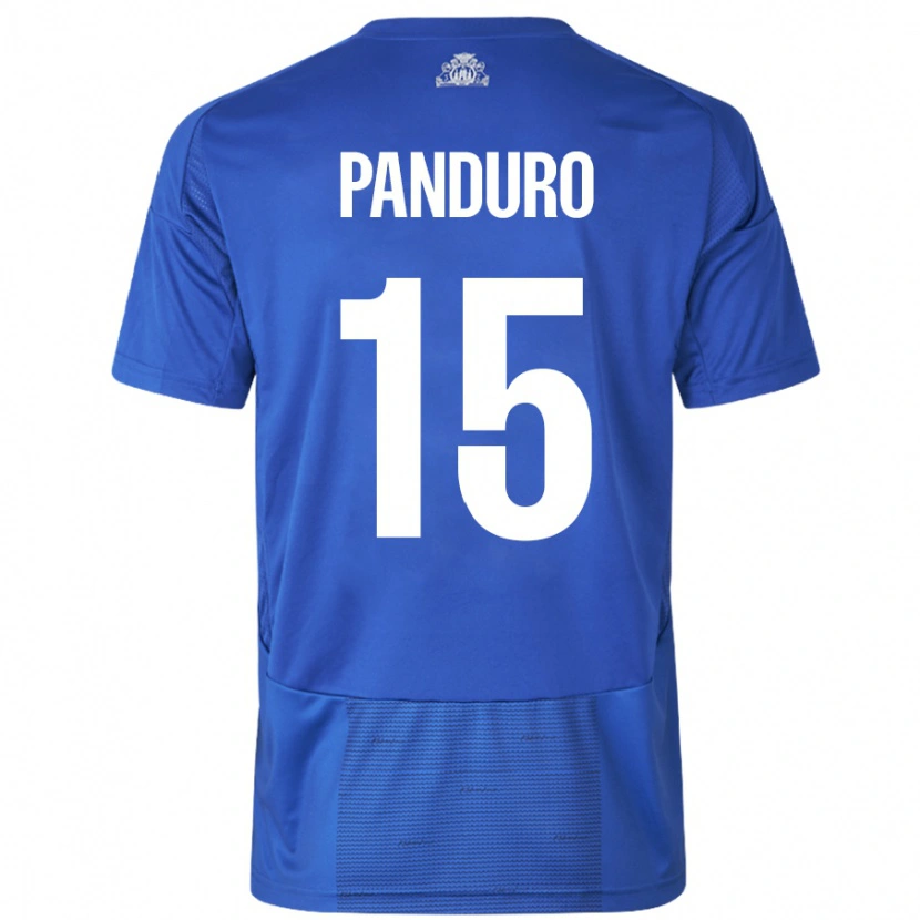 Danxen Män Tristan Panduro #15 Vit Blå Bortatröja Matchtröjor 2024/25 Tröjor T-Tröja