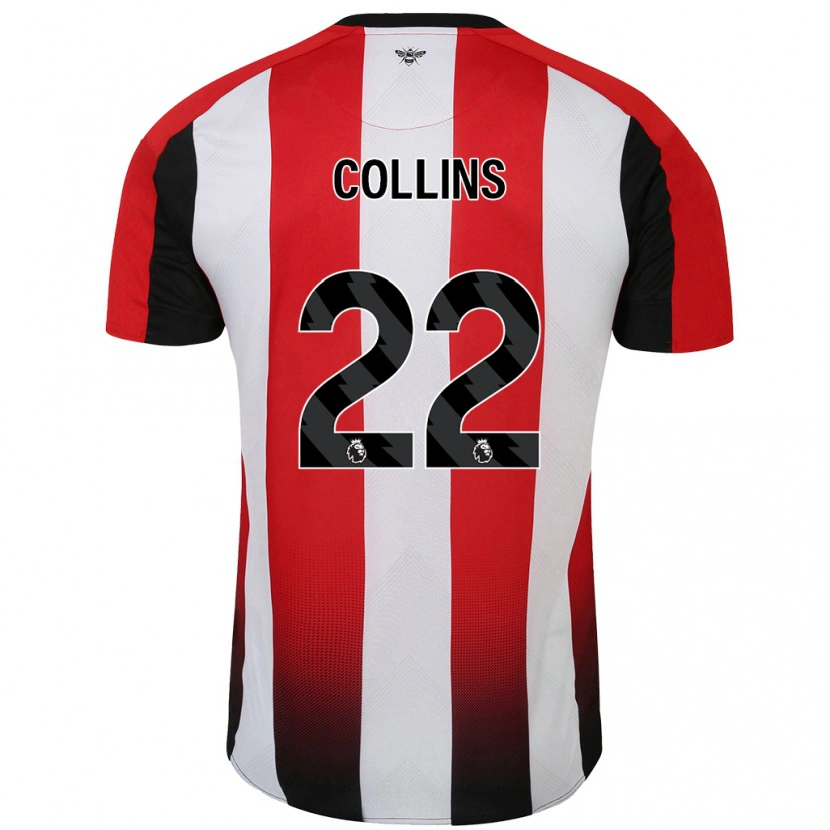 Danxen Kvinnor Nathan Collins #22 Röd Vit Hemmatröja Matchtröjor 2024/25 Tröjor T-Tröja
