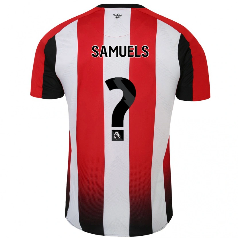 Danxen Kvinnor Kerron Samuels #0 Röd Vit Hemmatröja Matchtröjor 2024/25 Tröjor T-Tröja