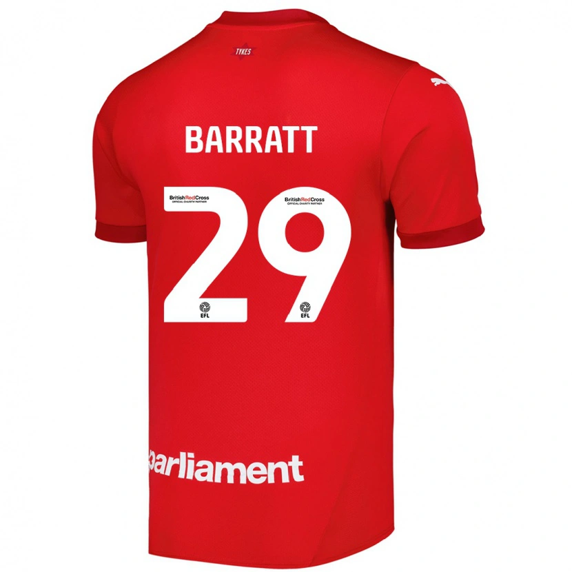 Danxen Kvinnor Connor Barratt #29 Röd Hemmatröja Matchtröjor 2024/25 Tröjor T-Tröja