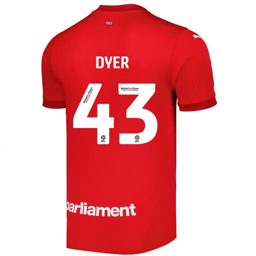 Danxen Kvinnor Josiah Dyer #43 Röd Hemmatröja Matchtröjor 2024/25 Tröjor T-Tröja