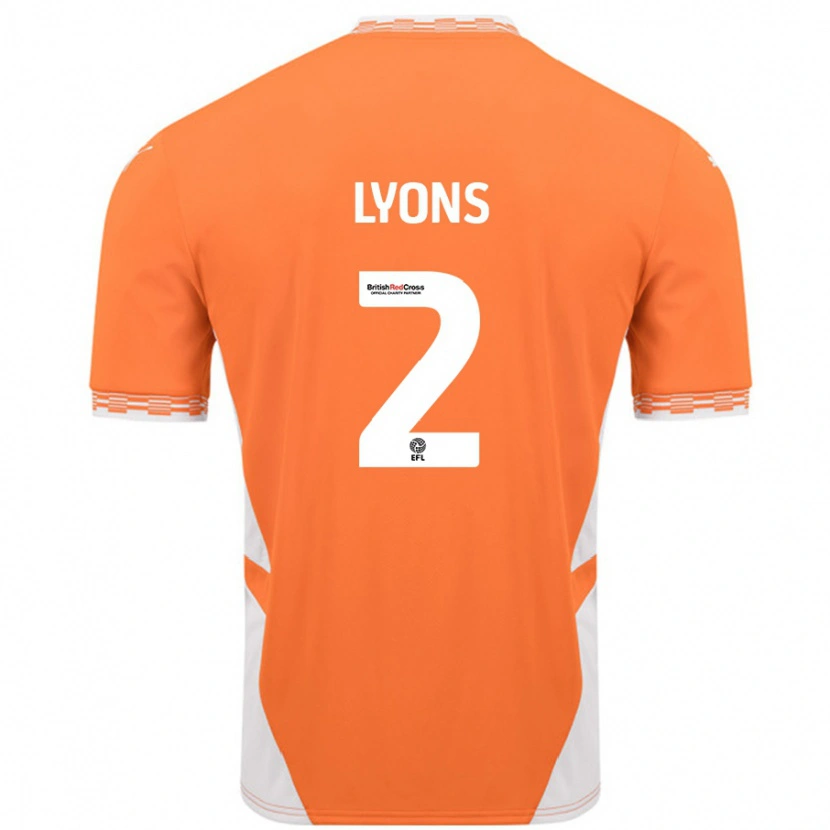 Danxen Kvinnor Andy Lyons #2 Orange Vit Hemmatröja Matchtröjor 2024/25 Tröjor T-Tröja