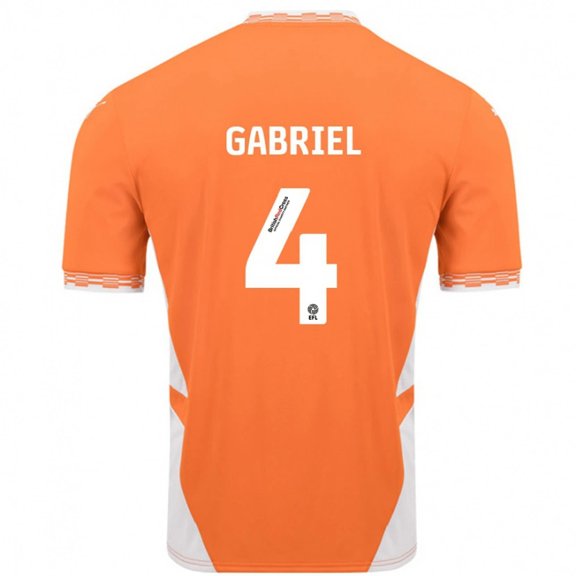 Danxen Kvinnor Jordan Lawrence-Gabriel #4 Orange Vit Hemmatröja Matchtröjor 2024/25 Tröjor T-Tröja