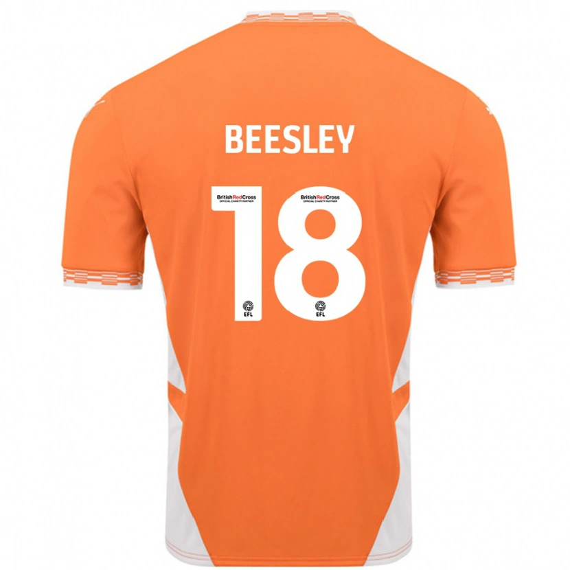 Danxen Kvinnor Jake Beesley #18 Orange Vit Hemmatröja Matchtröjor 2024/25 Tröjor T-Tröja
