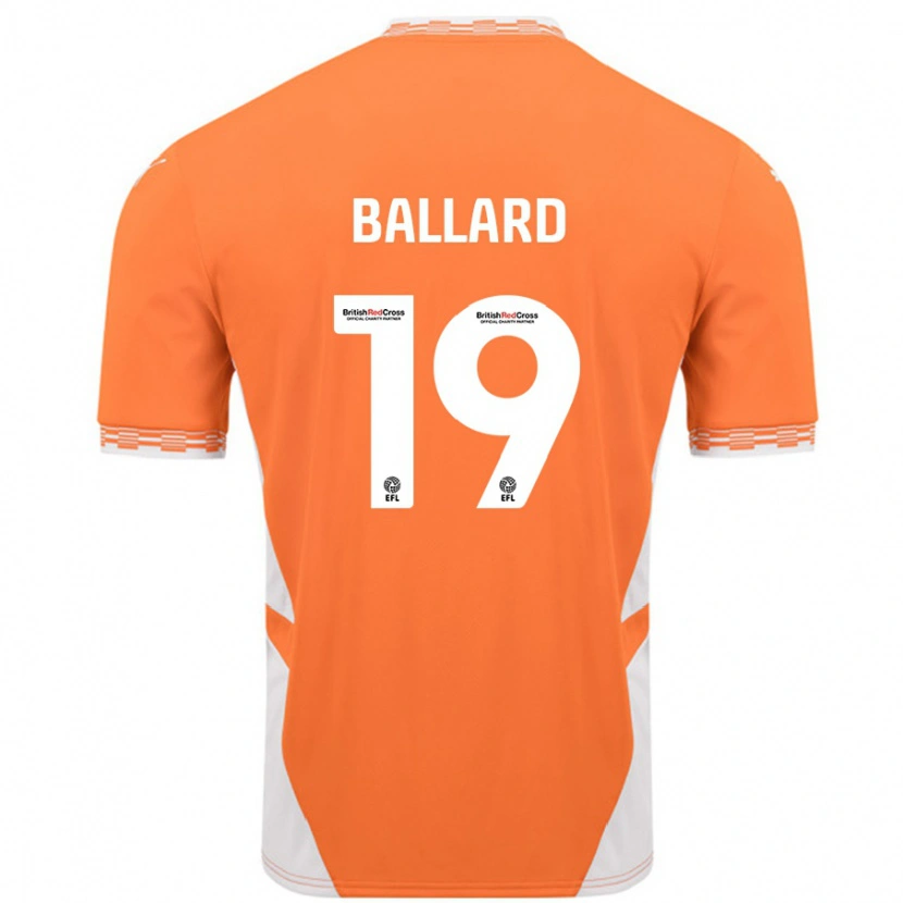 Danxen Kvinnor Dom Ballard #19 Orange Vit Hemmatröja Matchtröjor 2024/25 Tröjor T-Tröja