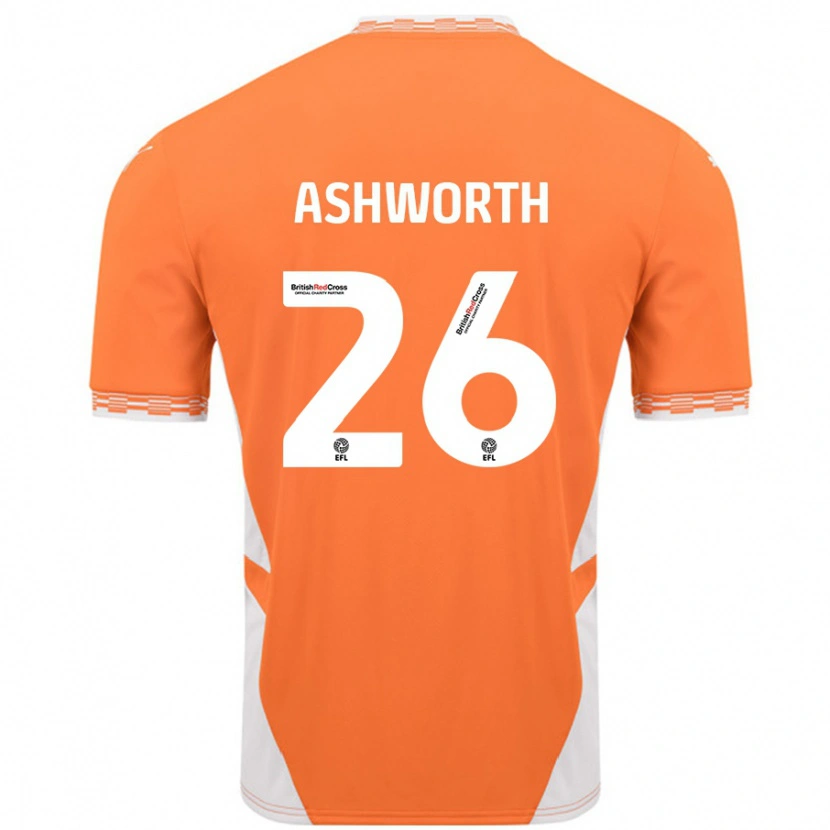 Danxen Kvinnor Zac Ashworth #26 Orange Vit Hemmatröja Matchtröjor 2024/25 Tröjor T-Tröja