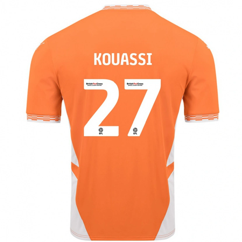 Danxen Kvinnor Kylian Kouassi #27 Orange Vit Hemmatröja Matchtröjor 2024/25 Tröjor T-Tröja