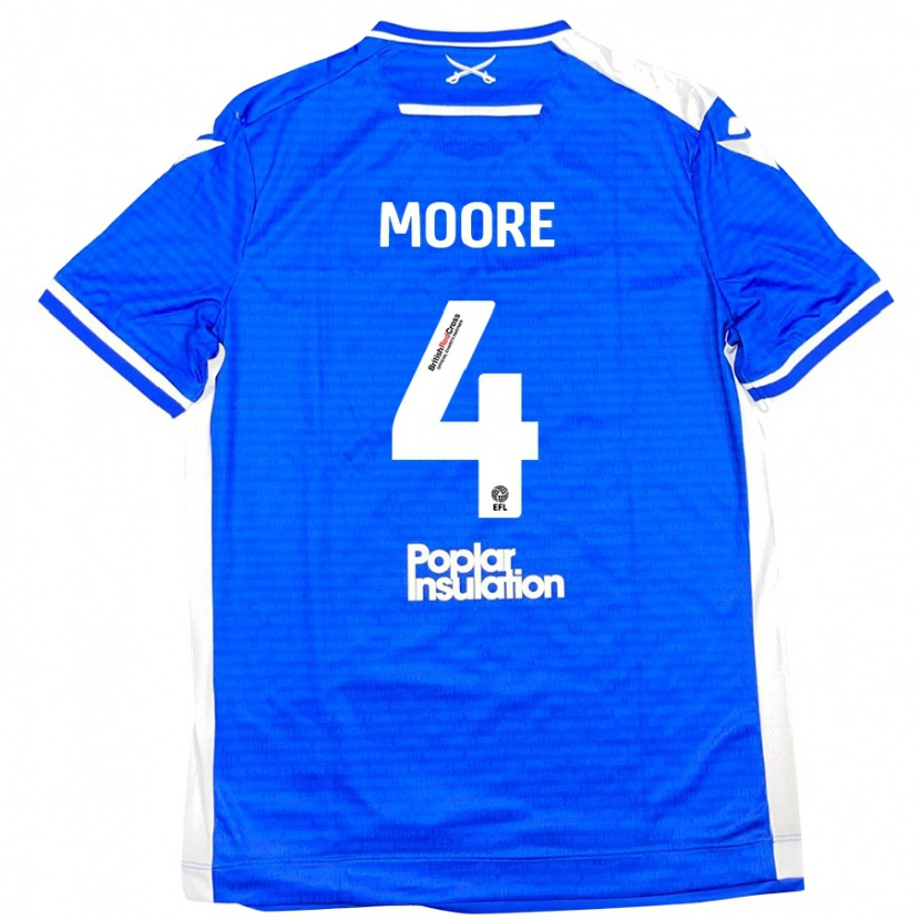 Danxen Kvinnor Taylor Moore #4 Blå Vit Hemmatröja Matchtröjor 2024/25 Tröjor T-Tröja