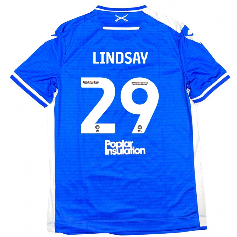Danxen Kvinnor Jamie Lindsay #29 Blå Vit Hemmatröja Matchtröjor 2024/25 Tröjor T-Tröja