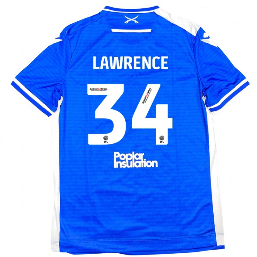 Danxen Kvinnor Jerry Lawrence #34 Blå Vit Hemmatröja Matchtröjor 2024/25 Tröjor T-Tröja