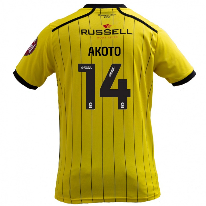 Danxen Kvinnor Nick Akoto #14 Gul Hemmatröja Matchtröjor 2024/25 Tröjor T-Tröja