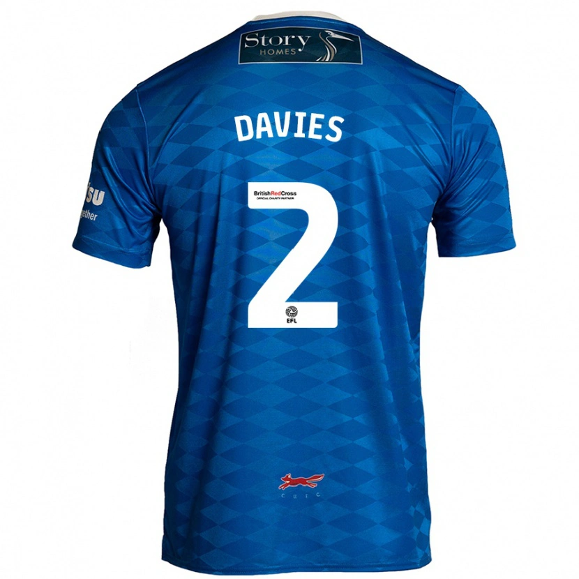 Danxen Kvinnor Archie Davies #2 Blå Hemmatröja Matchtröjor 2024/25 Tröjor T-Tröja