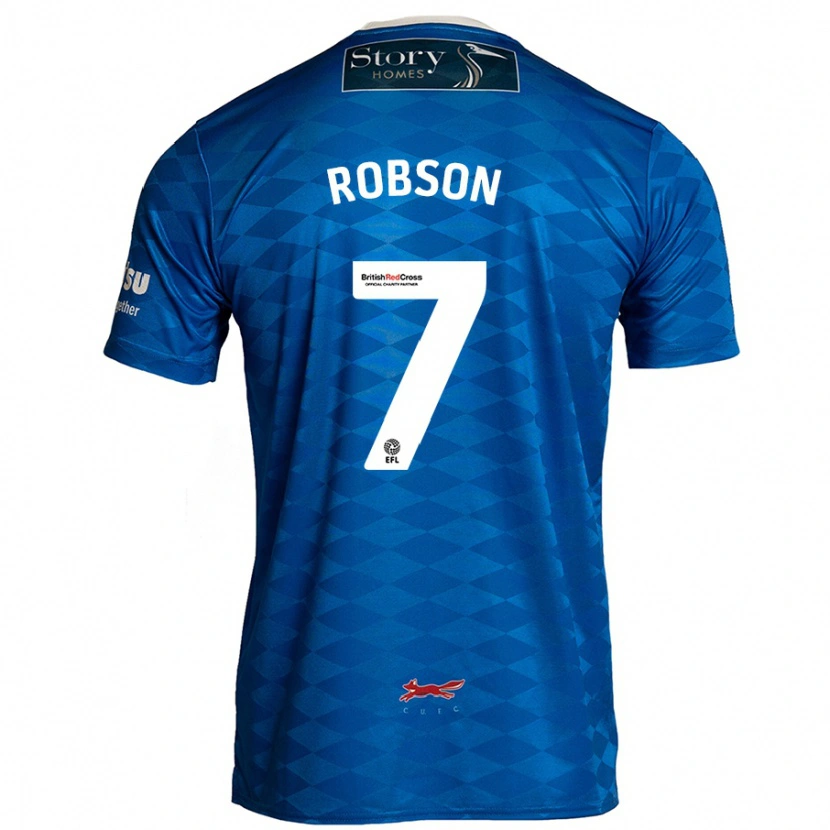 Danxen Kvinnor Ethan Robson #7 Blå Hemmatröja Matchtröjor 2024/25 Tröjor T-Tröja