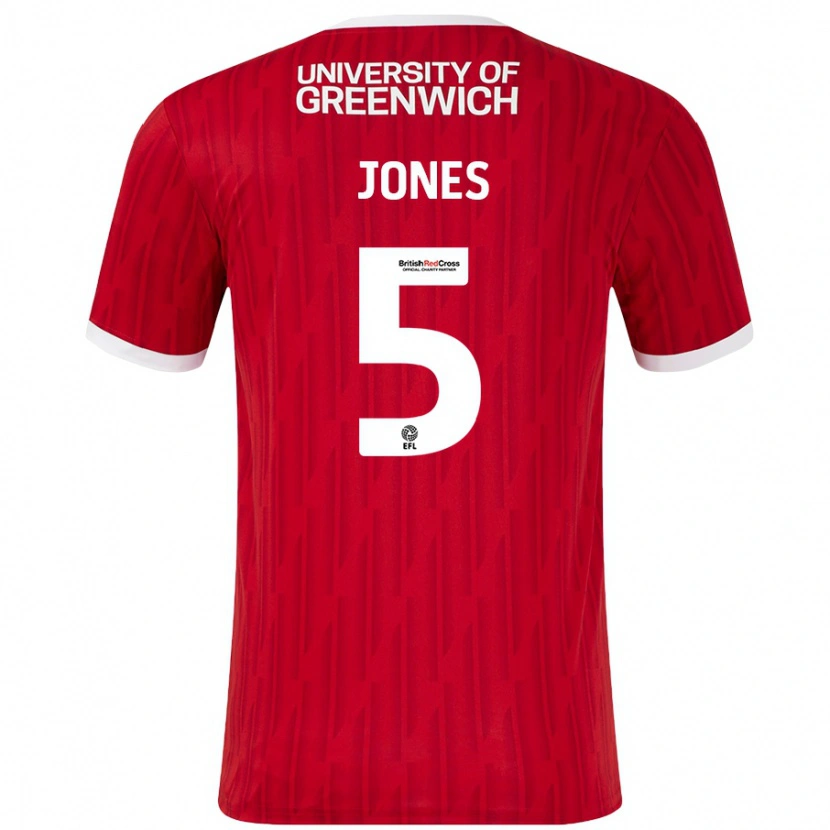 Danxen Kvinnor Lloyd Jones #5 Röd Vit Hemmatröja Matchtröjor 2024/25 Tröjor T-Tröja