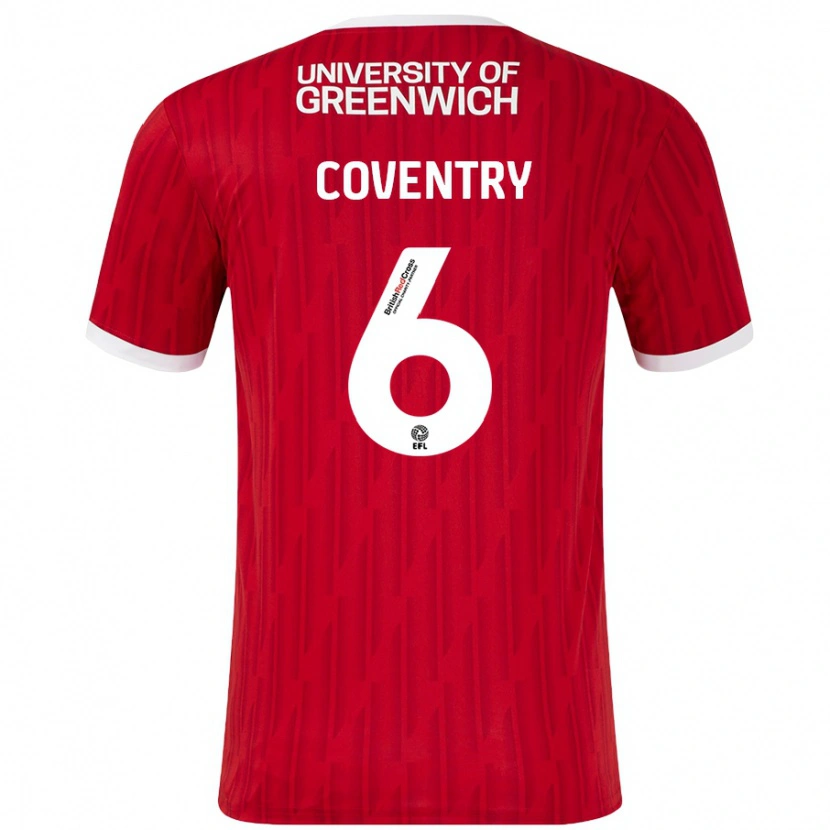 Danxen Kvinnor Conor Coventry #6 Röd Vit Hemmatröja Matchtröjor 2024/25 Tröjor T-Tröja
