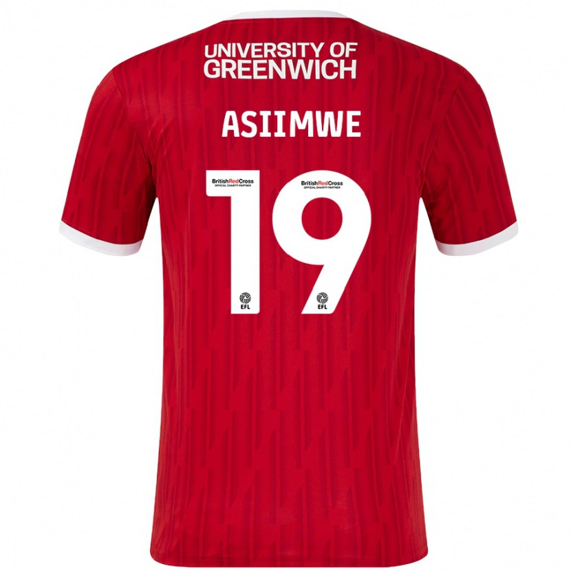 Danxen Kvinnor Nathan Asiimwe #19 Röd Vit Hemmatröja Matchtröjor 2024/25 Tröjor T-Tröja