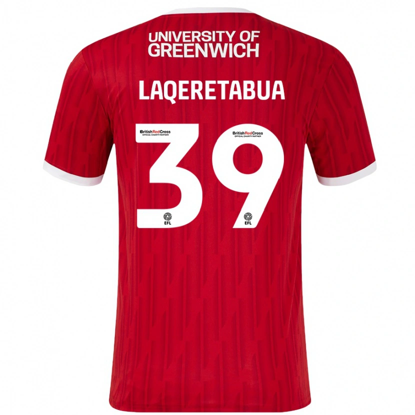 Danxen Kvinnor Josh Laqeretabua #39 Röd Vit Hemmatröja Matchtröjor 2024/25 Tröjor T-Tröja