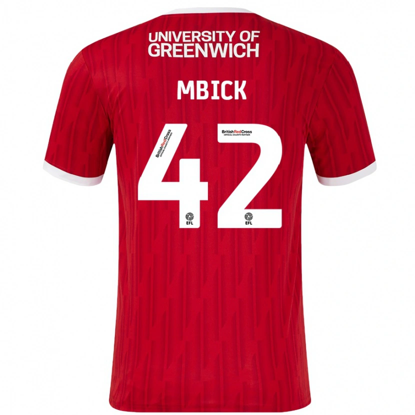 Danxen Kvinnor Micah Mbick #42 Röd Vit Hemmatröja Matchtröjor 2024/25 Tröjor T-Tröja