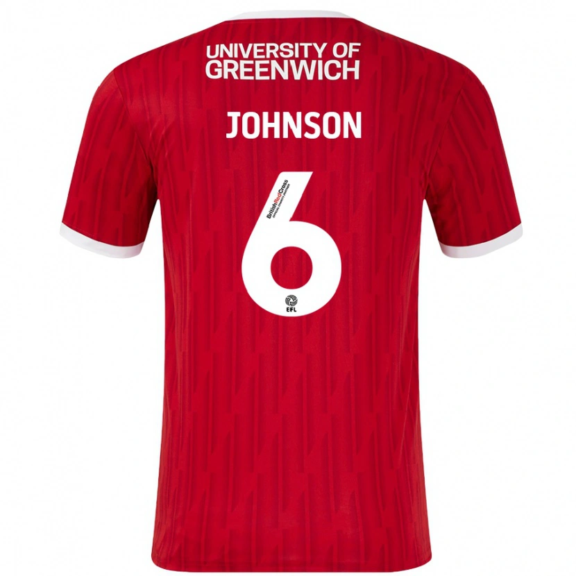 Danxen Kvinnor Melissa Johnson #6 Röd Vit Hemmatröja Matchtröjor 2024/25 Tröjor T-Tröja