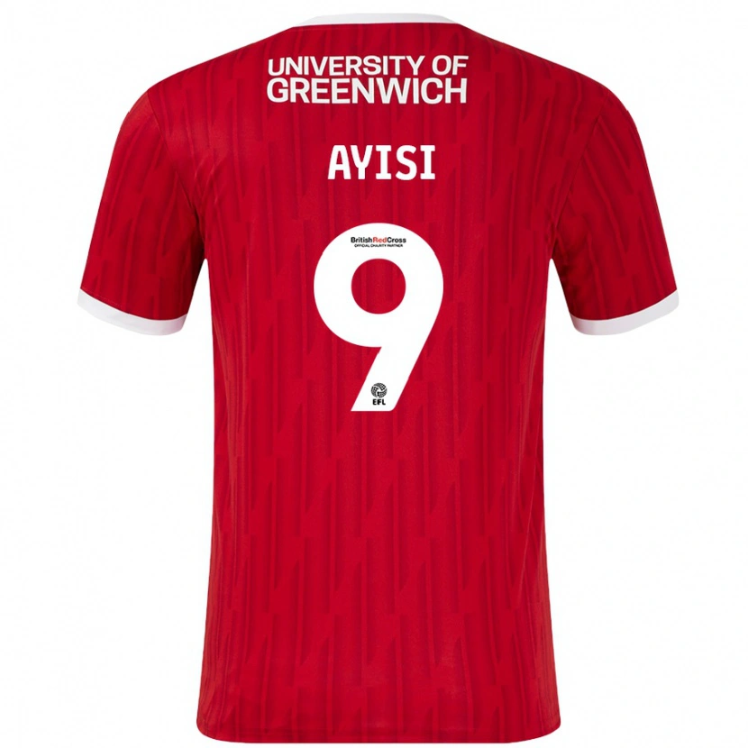 Danxen Kvinnor Freda Ayisi #9 Röd Vit Hemmatröja Matchtröjor 2024/25 Tröjor T-Tröja