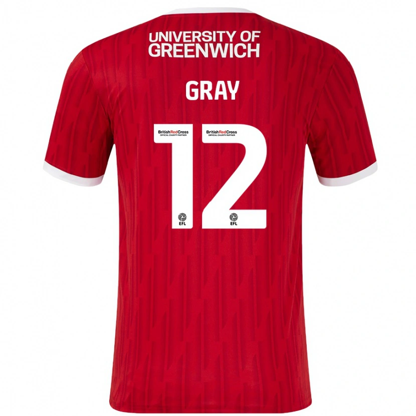 Danxen Kvinnor Jessica Gray #12 Röd Vit Hemmatröja Matchtröjor 2024/25 Tröjor T-Tröja