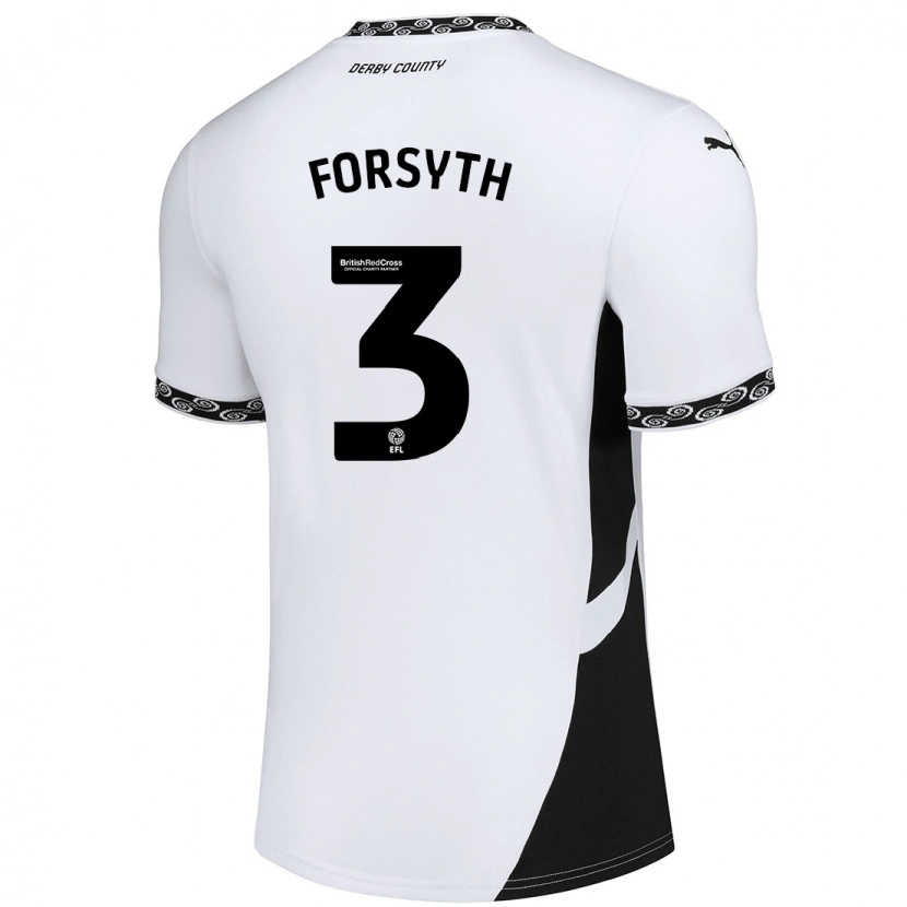 Danxen Kvinnor Craig Forsyth #3 Vit Svart Hemmatröja Matchtröjor 2024/25 Tröjor T-Tröja