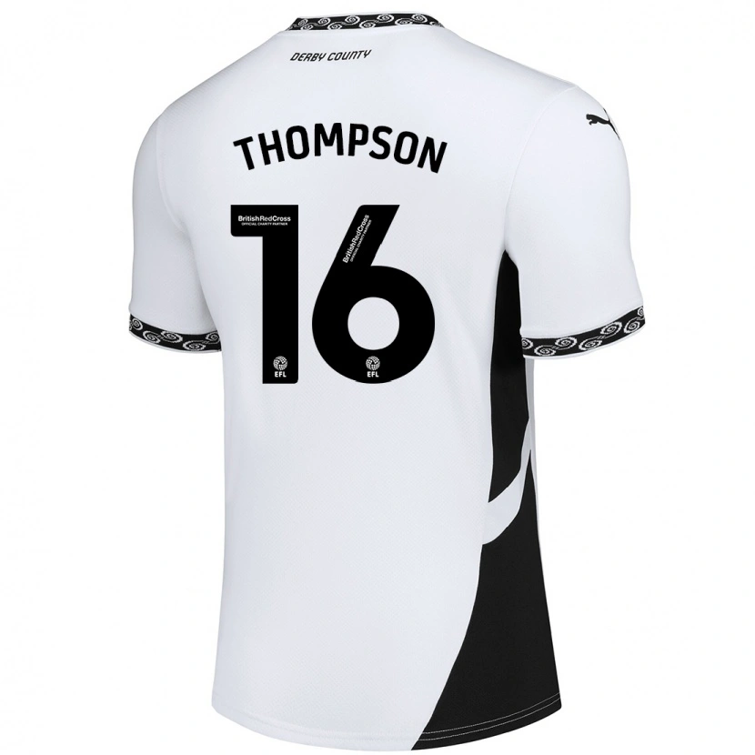 Danxen Kvinnor Liam Thompson #16 Vit Svart Hemmatröja Matchtröjor 2024/25 Tröjor T-Tröja
