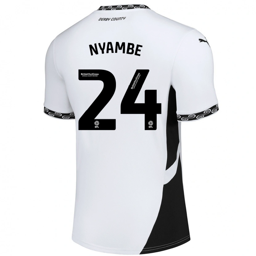 Danxen Kvinnor Ryan Nyambe #24 Vit Svart Hemmatröja Matchtröjor 2024/25 Tröjor T-Tröja