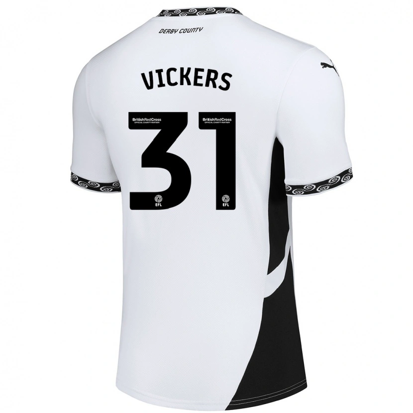 Danxen Kvinnor Josh Vickers #31 Vit Svart Hemmatröja Matchtröjor 2024/25 Tröjor T-Tröja