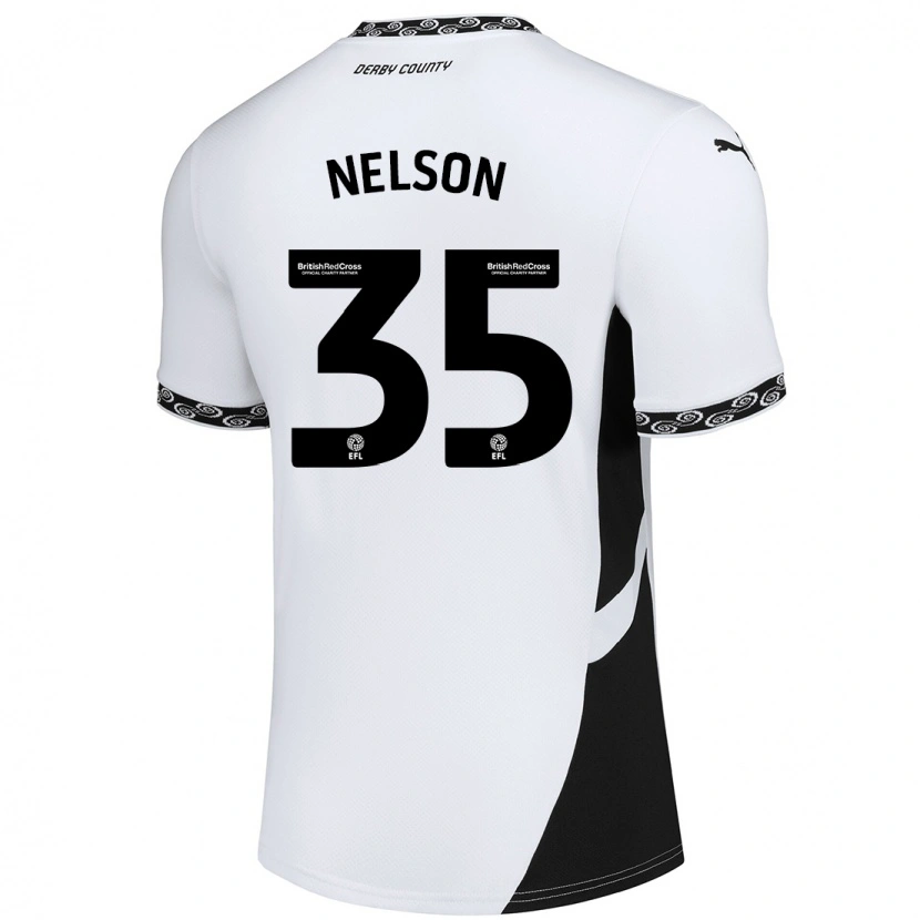 Danxen Kvinnor Curtis Nelson #35 Vit Svart Hemmatröja Matchtröjor 2024/25 Tröjor T-Tröja