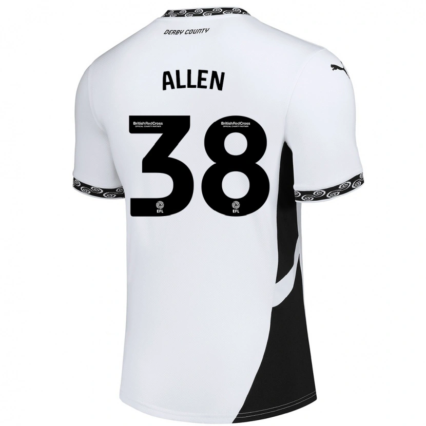 Danxen Kvinnor Cruz Allen #38 Vit Svart Hemmatröja Matchtröjor 2024/25 Tröjor T-Tröja