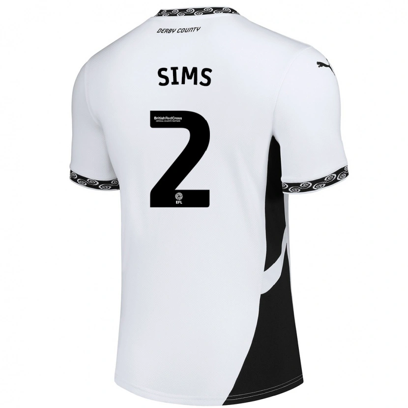 Danxen Kvinnor Amy Sims #2 Vit Svart Hemmatröja Matchtröjor 2024/25 Tröjor T-Tröja
