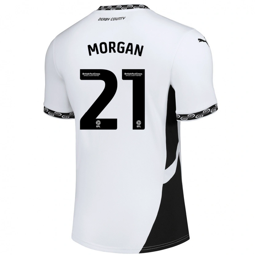 Danxen Kvinnor Sarah Morgan #21 Vit Svart Hemmatröja Matchtröjor 2024/25 Tröjor T-Tröja