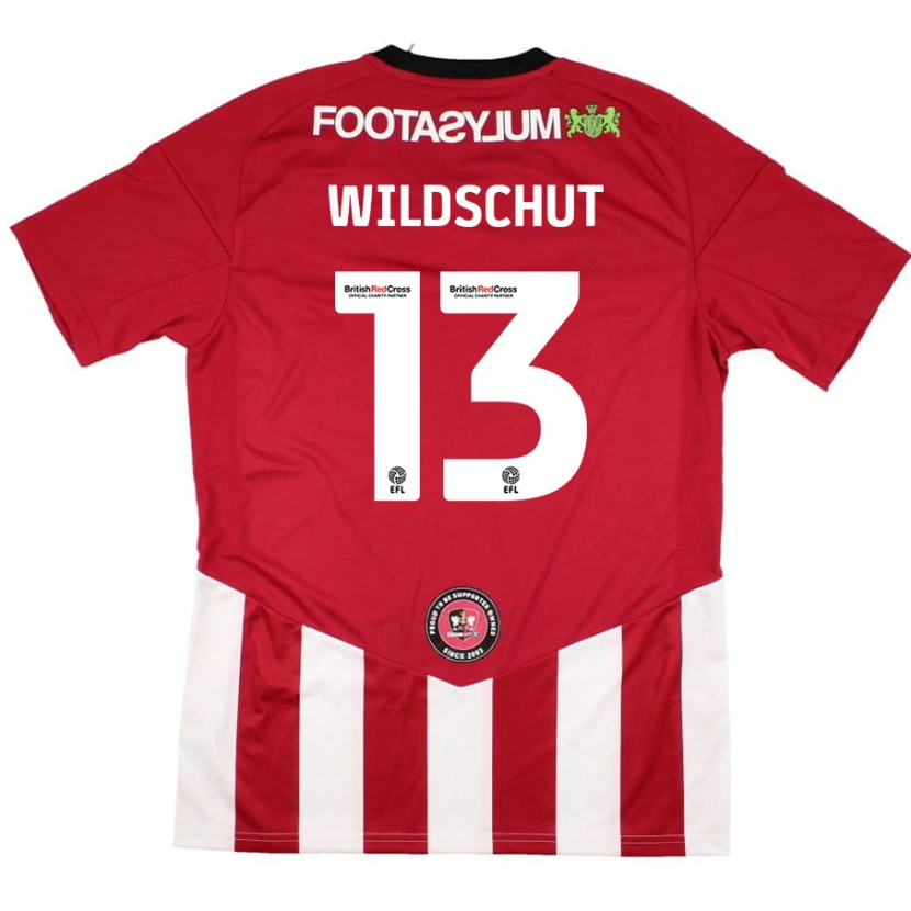 Danxen Kvinnor Yanic Wildschut #13 Röd Vit Hemmatröja Matchtröjor 2024/25 Tröjor T-Tröja