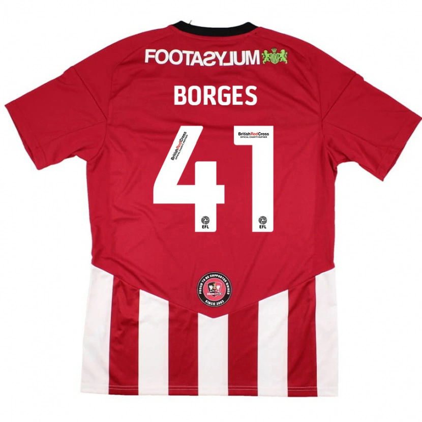 Danxen Kvinnor Pedro Borges #41 Röd Vit Hemmatröja Matchtröjor 2024/25 Tröjor T-Tröja