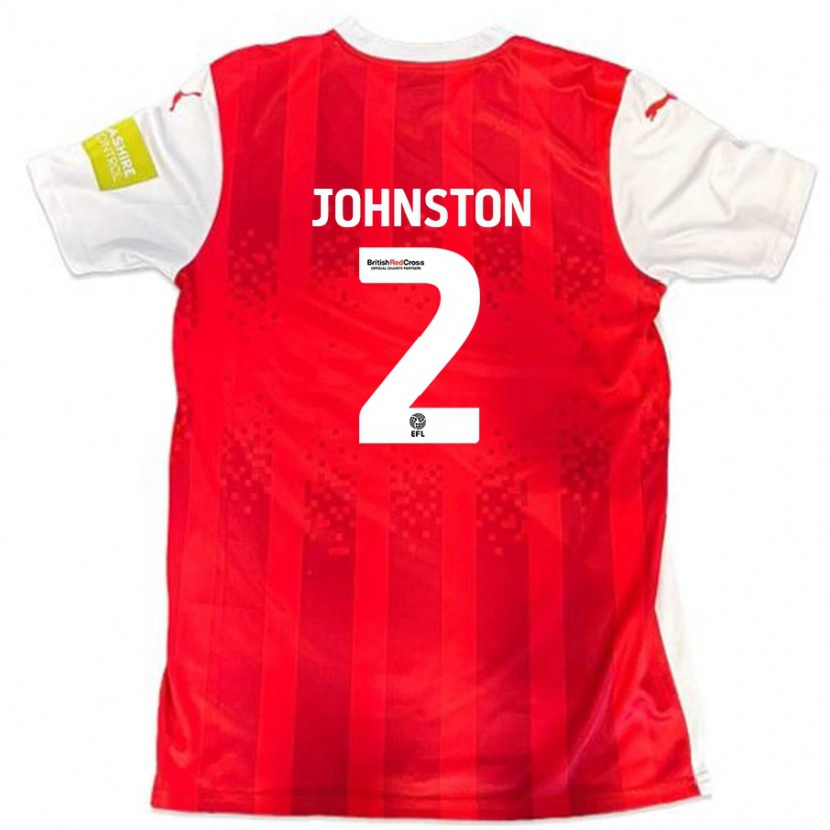 Danxen Kvinnor Carl Johnston #2 Röd Vit Hemmatröja Matchtröjor 2024/25 Tröjor T-Tröja