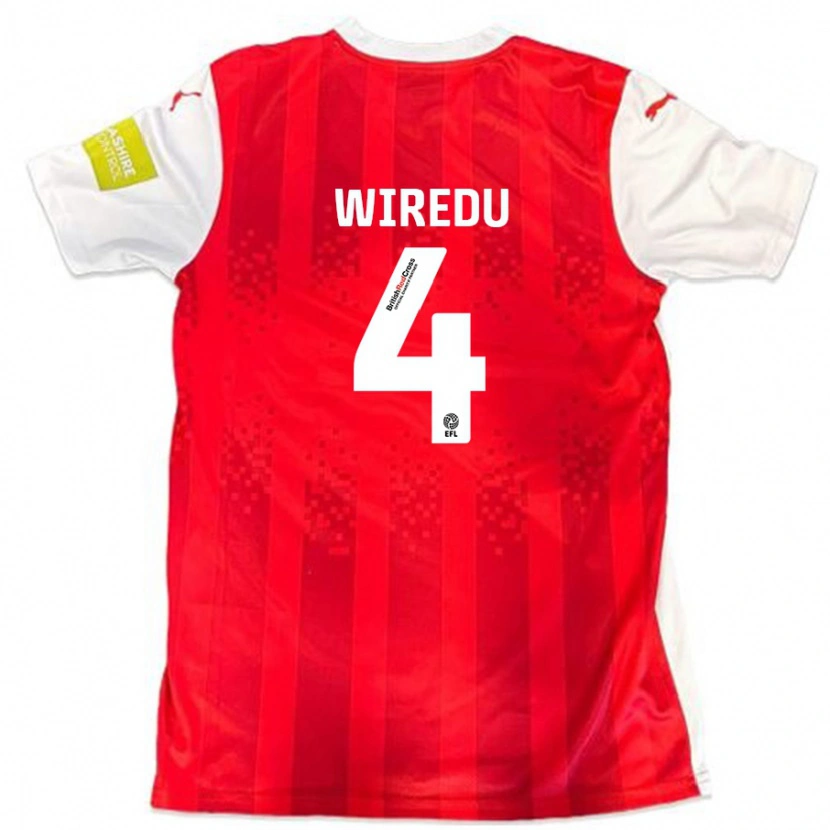 Danxen Kvinnor Brendan Wiredu #4 Röd Vit Hemmatröja Matchtröjor 2024/25 Tröjor T-Tröja