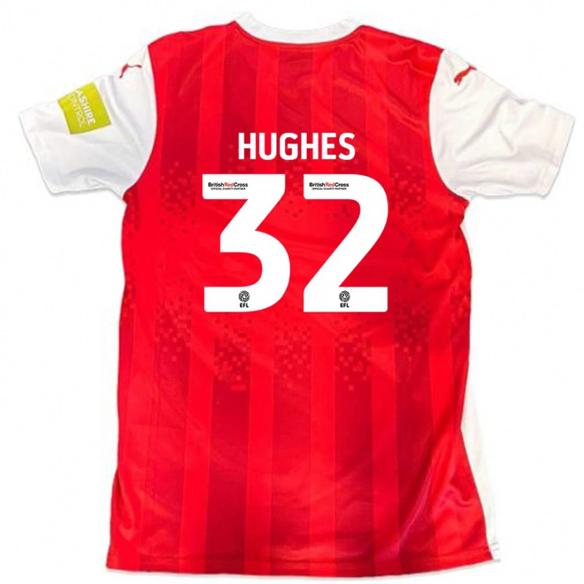 Danxen Kvinnor Kayden Hughes #32 Röd Vit Hemmatröja Matchtröjor 2024/25 Tröjor T-Tröja