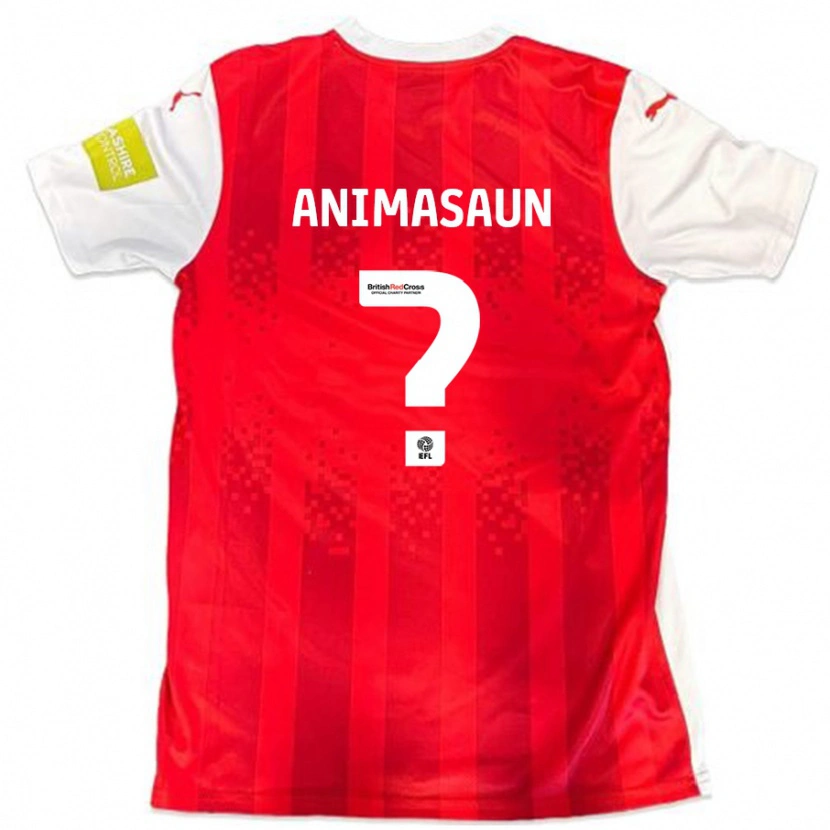 Danxen Kvinnor David Animasaun #0 Röd Vit Hemmatröja Matchtröjor 2024/25 Tröjor T-Tröja