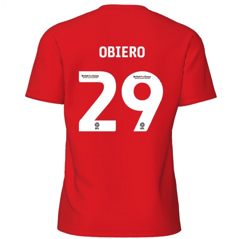 Danxen Kvinnor Zech Obiero #29 Röd Hemmatröja Matchtröjor 2024/25 Tröjor T-Tröja