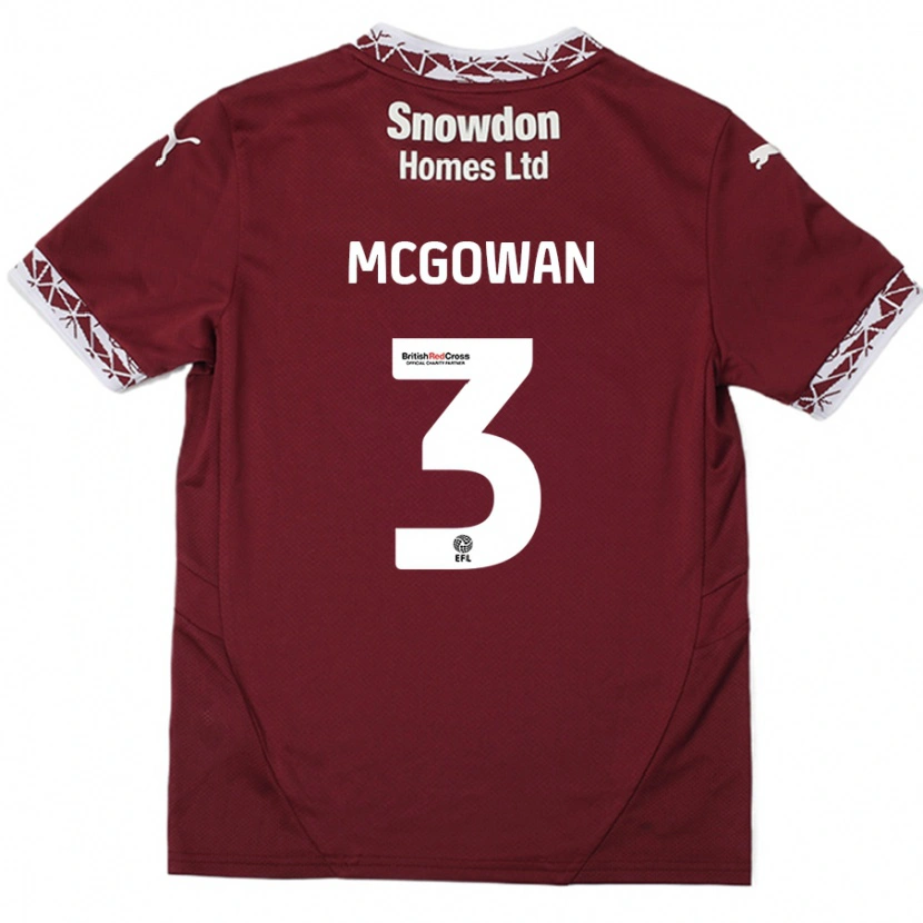 Danxen Kvinnor Aaron Mcgowan #3 Bourgogne Hemmatröja Matchtröjor 2024/25 Tröjor T-Tröja