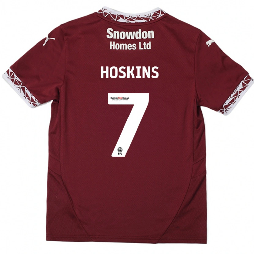 Danxen Kvinnor Sam Hoskins #7 Bourgogne Hemmatröja Matchtröjor 2024/25 Tröjor T-Tröja