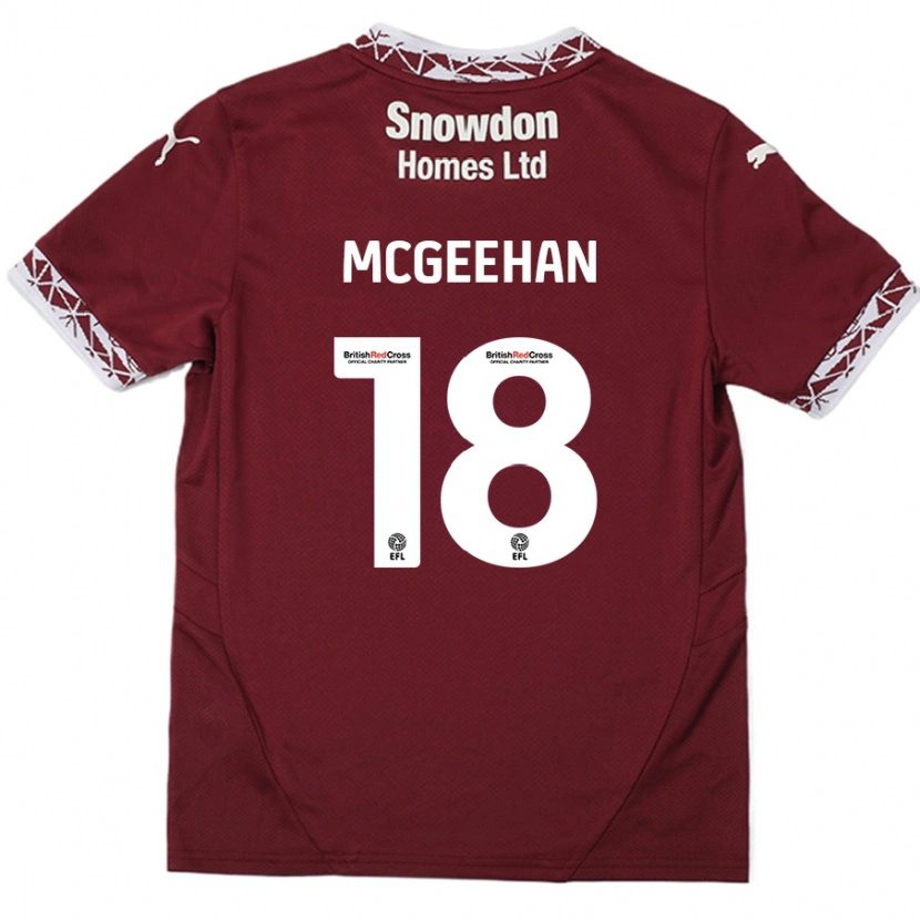 Danxen Kvinnor Cameron Mcgeehan #18 Bourgogne Hemmatröja Matchtröjor 2024/25 Tröjor T-Tröja