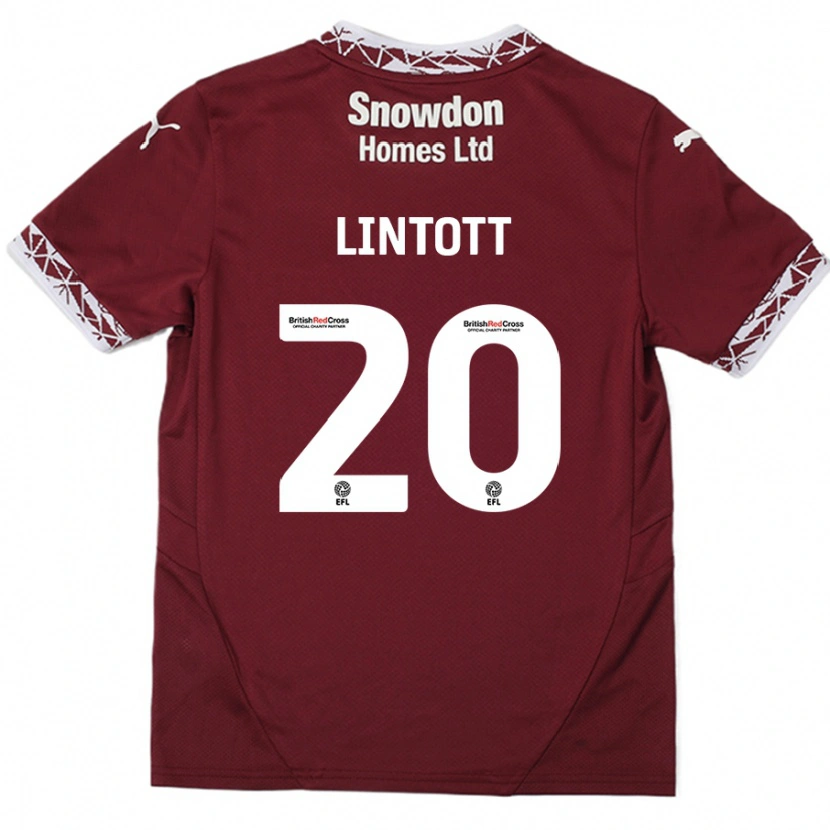 Danxen Kvinnor Harvey Lintott #20 Bourgogne Hemmatröja Matchtröjor 2024/25 Tröjor T-Tröja