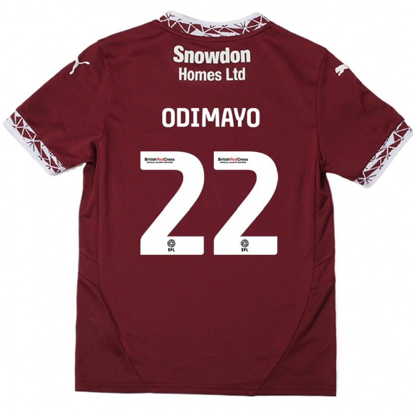 Danxen Kvinnor Akin Odimayo #22 Bourgogne Hemmatröja Matchtröjor 2024/25 Tröjor T-Tröja