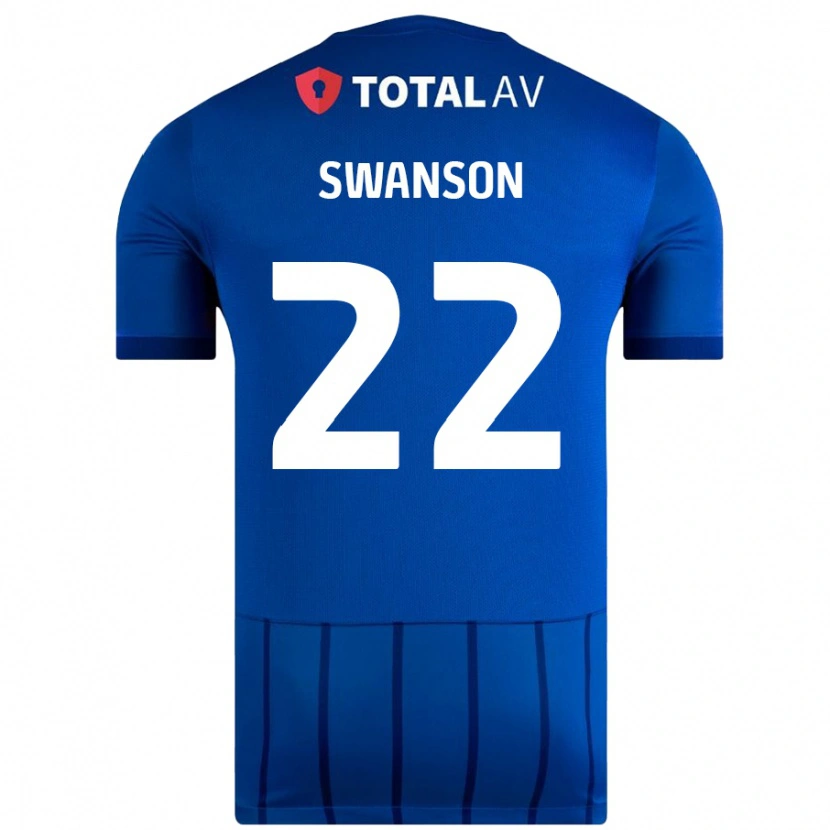 Danxen Kvinnor Zak Swanson #22 Blå Hemmatröja Matchtröjor 2024/25 Tröjor T-Tröja