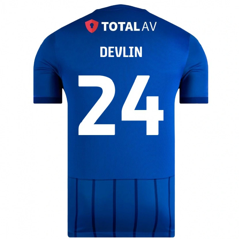 Danxen Kvinnor Terry Devlin #24 Blå Hemmatröja Matchtröjor 2024/25 Tröjor T-Tröja